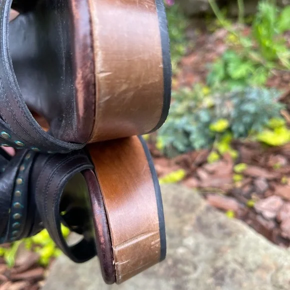 Robert Clergerie Wood Platform Leather Heels - Picture 8 of 10